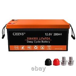 CHINS 12V 280Ah LiFePO4 Battery, For Golf Cart, Trolling Motor and RV etc