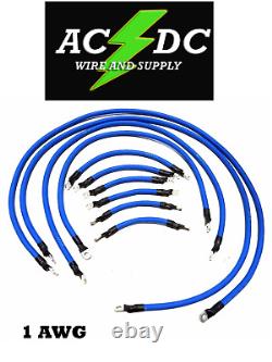 EZGO TXT PDS 36V 1 Gauge Welding Wire Blue Battery Cables HEAVY-DUTY U. S. A MADE