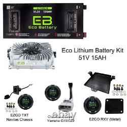 Eco Battery 48V 105aH LifePoh4 Lithium Golf Cart Battery Kit EZGO Freedom RXV