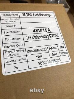 Eco Battery 85-2564V Portable Charger 48V/15A for LFP Lithium Battery 57V72AH