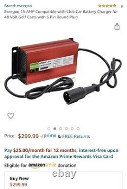 Eseegoo 15 AMP Compatible with EZGO RXV Battery Charger 48 Volt Golf Cart