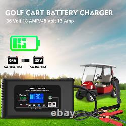 Golf Cart Battery Charger 36V 18A and 48V 13A Trickle Battery Charger, 36 Volt Go