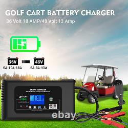Golf Cart Battery Charger, 48V 13A and 36V 18A Trickle Battery Charger, 48 Volt C
