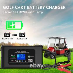 Golf Cart Battery Charger, 48V 13A and 36V 18A Trickle Battery Charger, 48 Volt G