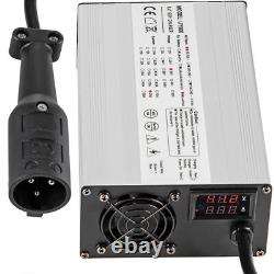 Golf Cart Battery Charger 48V 15A 3 Pin Round Plug Aluminum Alloy Shell