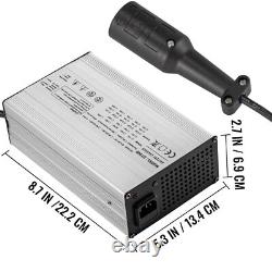 Golf Cart Battery Charger 48V 15A 3 Pin Round Plug Aluminum Alloy Shell