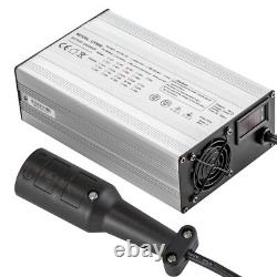 Golf Cart Battery Charger 48V 15A 3 Pin Round Plug Aluminum Alloy Shell