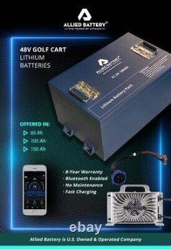 HIGH BMS Allied Lithium Golf Cart 48V 105AH Battery + charger kit