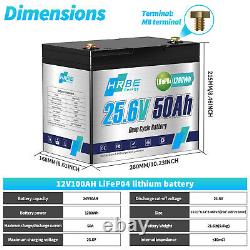 HRBEENERGY 24V 48V 50Ah 100Ah LiFePO4 Lithium Battery Solar System RV Golf Cart