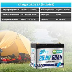 HRBEENERGY 24V 48V 50Ah 100Ah LiFePO4 Lithium Battery Solar System RV Golf Cart