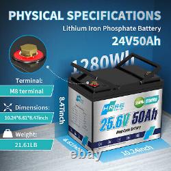HRBEENERGY 24V 48V 50Ah 100Ah LiFePO4 Lithium Battery Solar System RV Golf Cart
