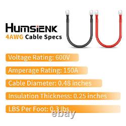 HumSienk 12V 100Ah 2 Pack LiFePO4 Lithium Battery with Cable For RV Solar Marine