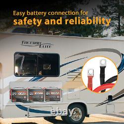HumSienk 12V 100Ah 2 Pack LiFePO4 Lithium Battery with Cable For RV Solar Marine