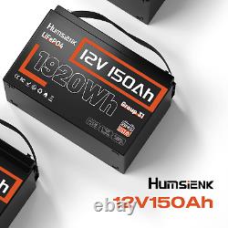 HumSienk 12V 150Ah LiFePO4 Lithium Battery 15000+ Cycle 110A BMS Solar Marine RV