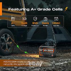 HumSienk 12V 150Ah LiFePO4 Lithium Battery 15000+ Cycle 110A BMS Solar Marine RV