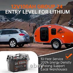 Humsienk 12V 100Ah 1280Wh LiFePO4 Lithium Battery Deep Cycle BMS Solar Marine RV