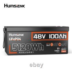 Humsienk 48V 100Ah LifePO4 Lithium Battery 200A BMS Protection Golf Cart Needs