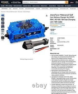 JstaryPower Waterproof Golf Cart Battery Charger for EZGO RXV 48 Volt 18A