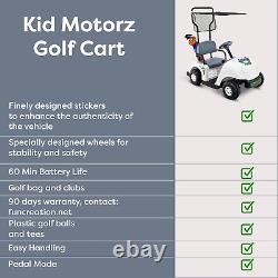 Junior 6V Pro Golf Cart Ride-On, White