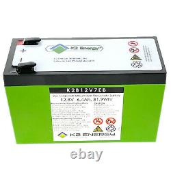 K2 Energy 12V 7Ah LiFEPO4 Battery for Golf Carts, Backup Systems, Solar USA SHIP