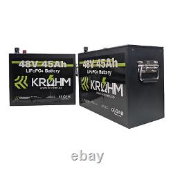 Krohm 48V 90Ah Deep Cycle LiFePO4 Battery Bundle For Golf Carts, RVs, and More