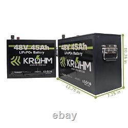 Krohm 48V 90Ah Deep Cycle LiFePO4 Battery Bundle For Golf Carts, RVs, and More
