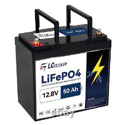 LGECOLFP 12V 50 100AH LiFePO4 Lithium Battery Deep Cycle 100A BMS for RV Solar