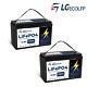 Lgecolfp 2pack 12v 100ah Lithium Lifepo4 Battery Rechargeable For Solar Rv Boat