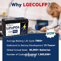LGECOLFP 2Pack 12V 100Ah Lithium Lifepo4 Battery Rechargeable for Solar RV Boat