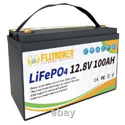 LiFePO4 12V 100AH Lithium Battery BMS Camper Golf Cart RV Solar Series/Parallel