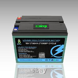 LiFePO4 Battery 12V 50Ah with BMS Lithium Iron Phosphate Solar Power Bank RV LFP