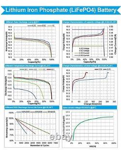 LiFePO4 Battery 12V 50Ah with BMS Lithium Iron Phosphate Solar Power Bank RV LFP