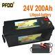 Lifepo4 Battery 200ah 24v With Bms Deep Cycle Iron Phosphate Golf Cart Rv Solar