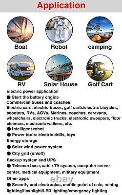 LiFePO4 Battery Pack 100Ah 24V BMS Deep Cycle Charger Golf Cart Solar RV Campers