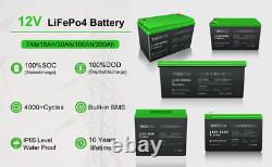 LiFePO4 Lithium Battery 12V 30Ah Deep Cycle Built-in BMS for RV Solar Off-grid