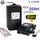 Lifepo4 Lithium 48v Ebike Battery 25ah For Electric Bike Golf Cart Bms Charger