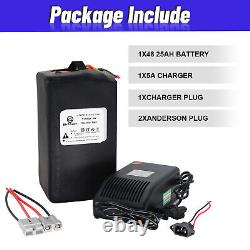 LiFepo4 Lithium 48V Ebike Battery 25Ah for Electric bike Golf Cart BMS Charger