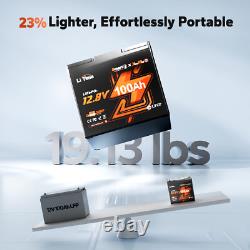 LiTime 12V 100Ah Xtra-Mini Bluetooth Small Lithium LiFePO4 Battery for RV Marine