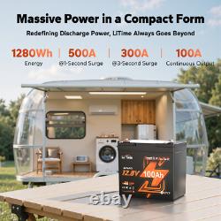 LiTime 12V 100Ah Xtra-Mini Bluetooth Small Lithium LiFePO4 Battery for RV Marine