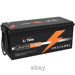 LiTime 12V 200Ah 300Ah 400Ah LiFePO4 Lithium Battery BMS for Solar RV Off-Grid