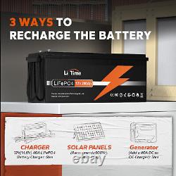 LiTime 12V 200Ah 300Ah 400Ah LiFePO4 Lithium Battery BMS for Solar RV Off-Grid