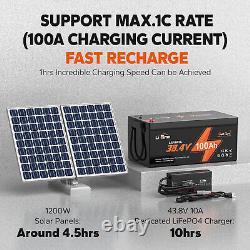 LiTime 36V 100Ah LiFePO4 Lithium Battery 200A BMS Born For 5Kw Golf Cart Marine