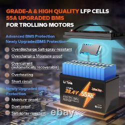 LiTime 36V 55Ah TM LiFePO4 Battery Low-Temp Protection for Trolling Motor RV
