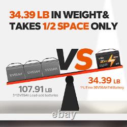 LiTime 36V 55Ah TM LiFePO4 Battery Low-Temp Protection for Trolling Motor RV