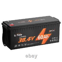 LiTime 36V 60Ah LiFePO4 Lithium Battery Deep Cycle 120A BMS For Golf Cart 3kW