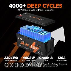 LiTime 36V 60Ah LiFePO4 Lithium Battery Deep Cycle 120A BMS For Golf Cart 3kW