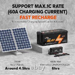 LiTime 36V 60Ah LiFePO4 Lithium Battery Deep Cycle 120A BMS For Golf Cart 3kW