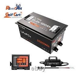 LiTime 48V 100Ah Golf Cart Lithium Battery with Communication+Charger+Monitor