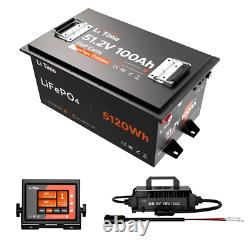 LiTime 48V 100Ah Golf Cart Lithium Battery with Communication+Charger+Monitor
