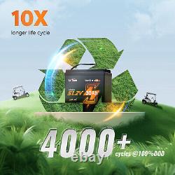 LiTime 48V 30Ah GC2 Smart Low Temp LiFePO4 Lithium Battery For Golf Cart 3kW